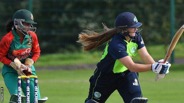 Shauna Kavanagh of Ireland in action against Bangladesh