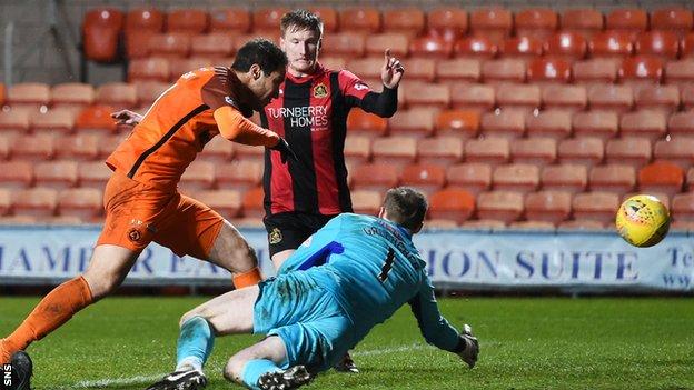 Bilel Mohsni nets for Dundee United against Dumbarton