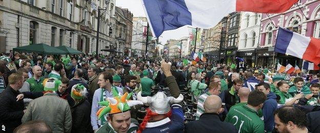 Ireland fans at the Rugby World Cup