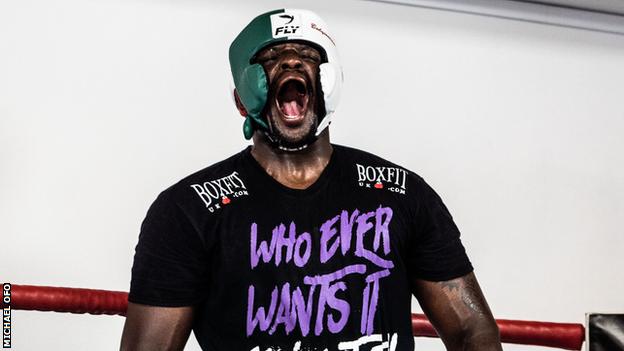 animals Dillian Whyte howling like a werewolf as he psyches himself up for an intense sparring session