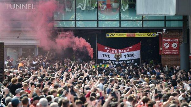 Protests outside of Old Trafford