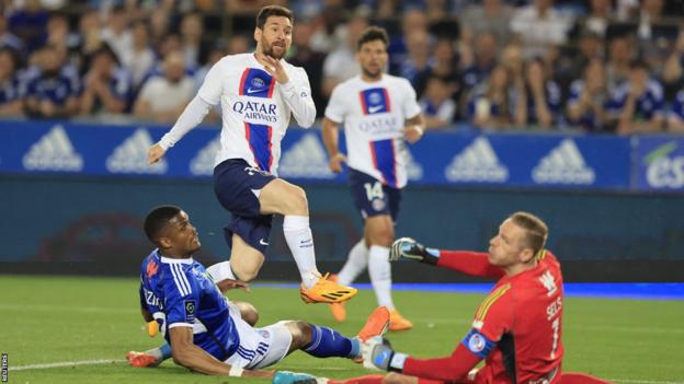 Strasbourg 1-1 PSG: Lionel Messi sets European scoring record as PSG wrap  up Ligue 1 title - Eurosport