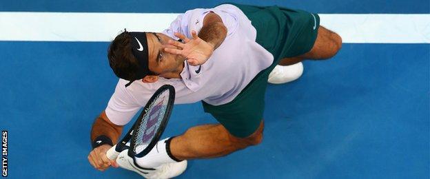 Federer has won a career total of 20 Grand Slams