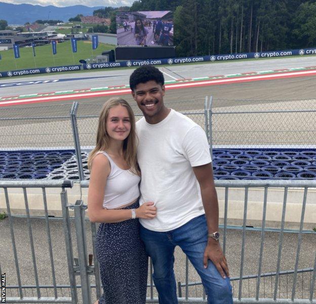 Formula 1 fans Nevin Hall and Domi at the 2022 Austrian Grand Prix