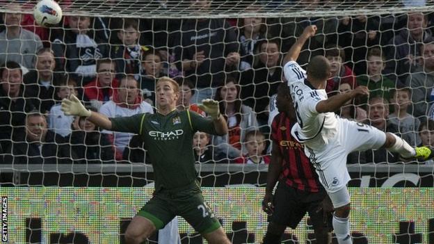 Swansea City beat Manchester City on 11 March 2012