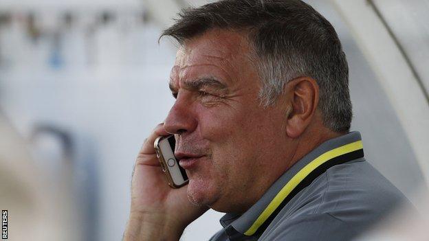 Sam Allardyce in the Sunderland dug-out for the friendly against Hartlepool on Wednesday