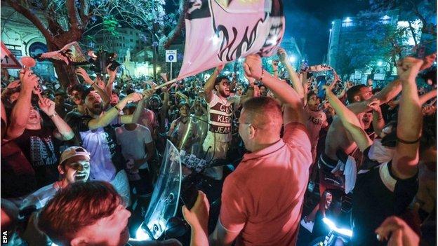 Palermo fans celebrate