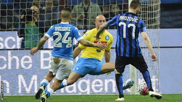 Marcelo Brozovic scores for Inter Milan