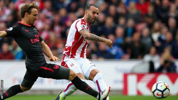 Jese Rodriguez puts Stoke ahead against Arsenal