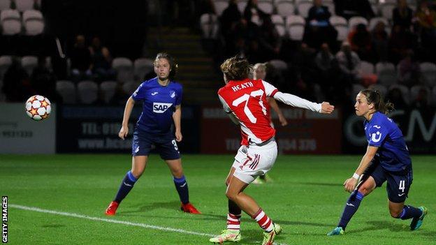 USWNT star Heath scores first Arsenal goal and first in the Women's  Champions League in Hoffenheim win