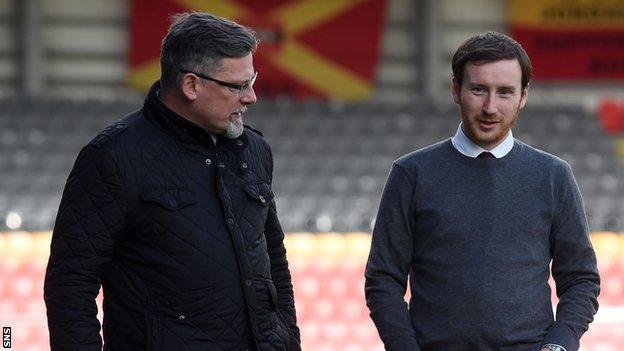 Hearts' director of football Craig Levein and head coach Ian Cathro