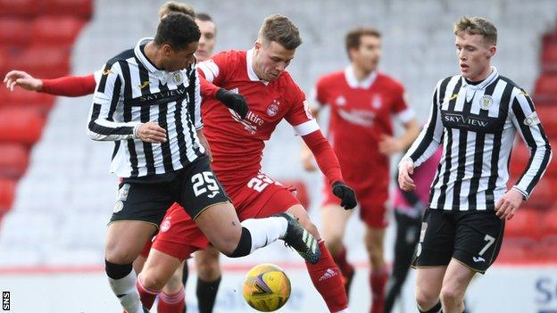 Aberdeen and St Mirren players