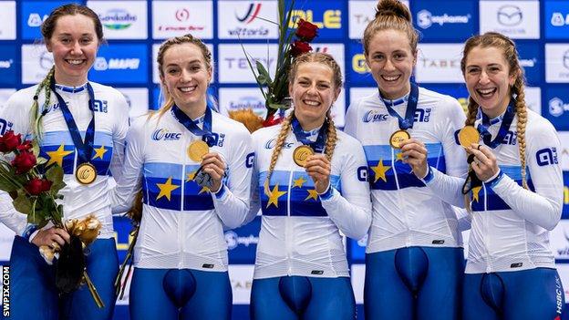 Great Britain's women's team pursuit quad