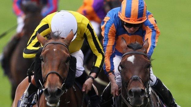 Big Orange (left) edged out Order Of St George to win Thursday's Gold Cup