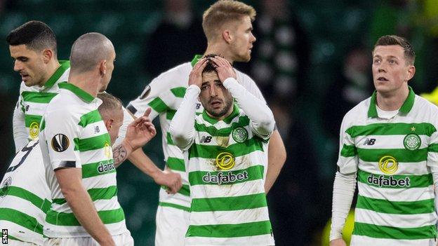 Celtic players are left disappointed