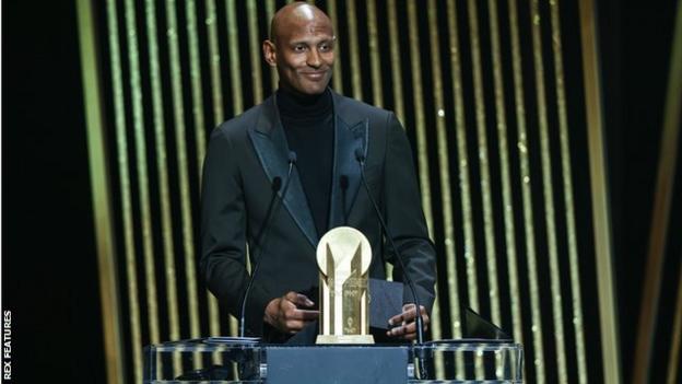 Sebastien Haller at the 2022 Ballon d'Or awards ceremony