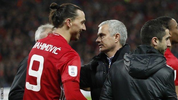 Zlatan Ibrahimovic and Jose Mourinho