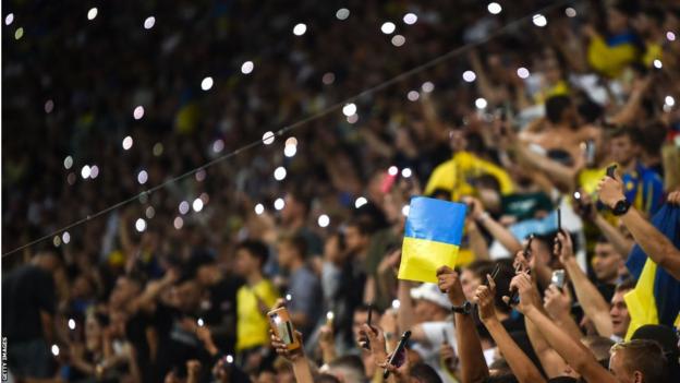 Tarczynski Arena in Poland was Ukraine's 'home' ground for the qualifier against England - and about 40,000 fans were in attendance`