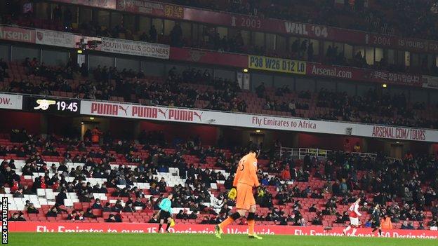 Empty seats at Arsenal v Manchester City