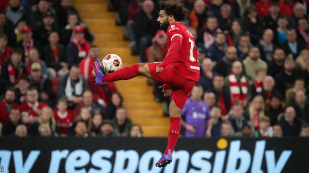 Mohamed Salah playing for Liverpool