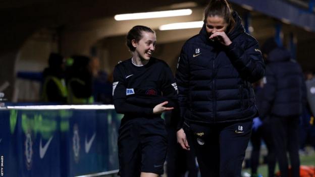 Assistant referee Seri Williams had to leave the field in the first half for treatment.