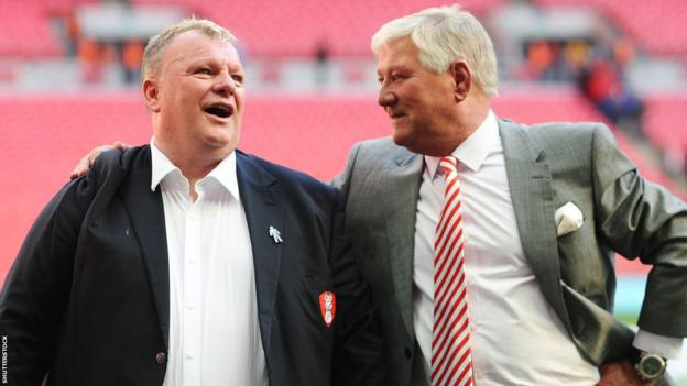 Rotherham football manager Steve Evans and chairman Tony Stewart
