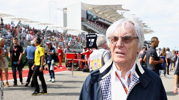 Bernie Ecclestone bij de Grand Prix van de VS 2016