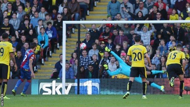 Yohan Cabaye's penalty was the first goal Watford have conceded at home this season