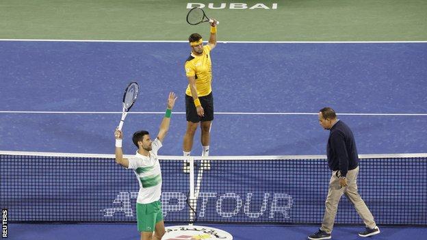 Novak Djokovic and Jiri Vesely