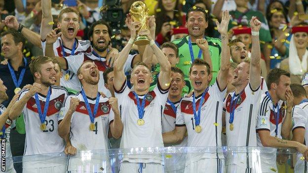 Germany celebrate their World Cup triumph in Brazil