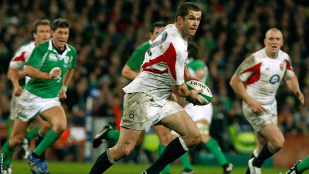Andy Farrell in action for England against Ireland at Croke Park in 2007