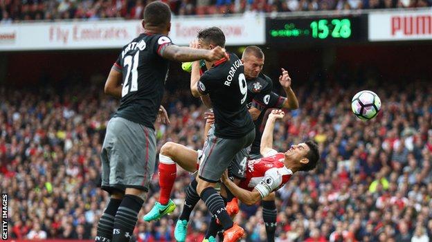 Laurent Koscielny scores for Arsenal