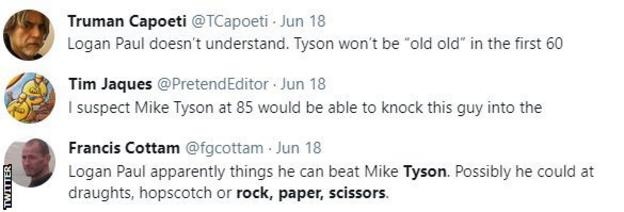 Boxing fans on Twitter discuss Logan Paul calling out Mike Tyson, with one fan saying 