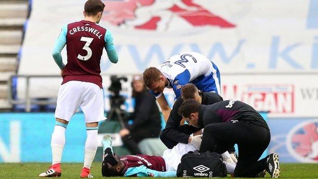 Pedro Obiang was injured in the 2-0 FA Cup loss at Wigan