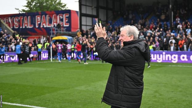 Crystal Palace boss Roy Hodgson applauds the crowd at Selhurst Park