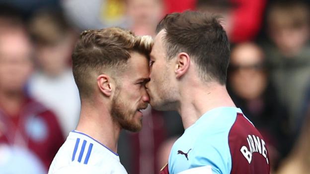 Burnley V Cardiff Barnes Booked For Kissing Bennett Bbc Sport