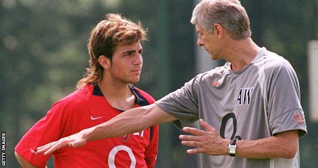 Arsene Wenger made Fabregas the youngest player in Arsenal's history when he handed him his debut, aged 16 years and 177 days, in a League Cup tie against Rotherham on 28 October 2003. He won the 2005 FA Cup with the Gunners and played in their 2006 Champions League final defeat to Barcelona