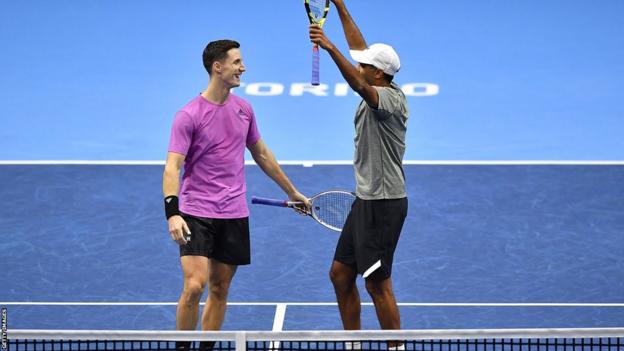 Joe Salisbury and Rajeev Ram celebrate at last year's ATP Finals