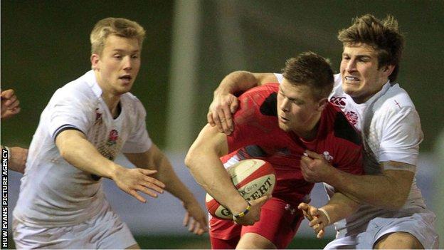 Barney Nightingale in action for Wales under-20