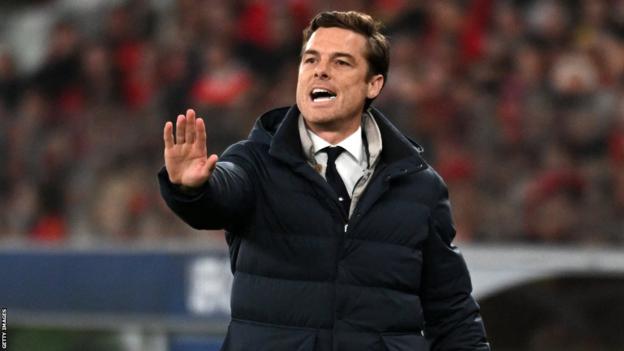 Scott Parker gestures to his Club Bruges players from the touchline
