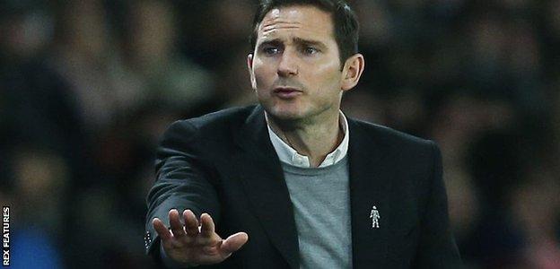 Derby manager Frank Lampard