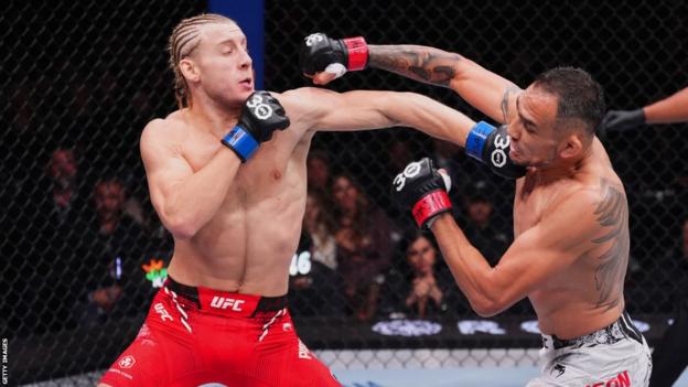 Paddy Pimblett in action against Tony Ferguson at UFC 296