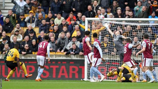 Toti scores his first Wolves goal in a narrow Premier League victory over Aston Villa at Molineux