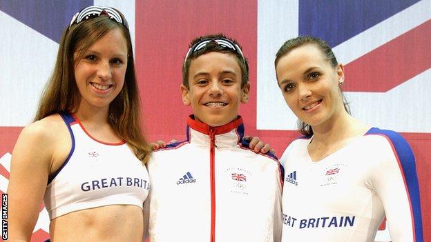 Heather Fell, Tom Daley and Victoria Pendleton model GB's 2008 kits for Beijing