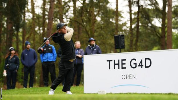 Brendan Lawlor teeing off at the G4D Open