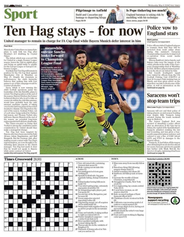 Back page of Scottish edition of The Times