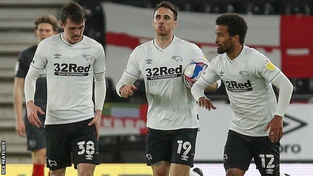 On-loan half-time sub Lee Gregory scored only his second goal since joining Derby from Stoke on January deadline day