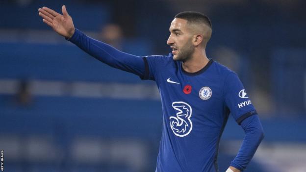 Morocco's Hakim Ziyech in action for Chelsea