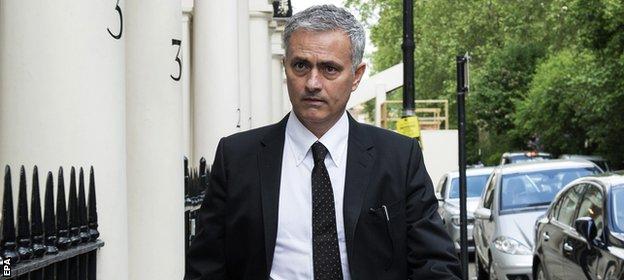 Mourinho outside his London home on Thursday