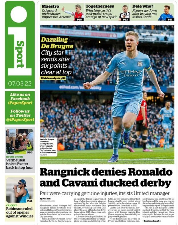 Monday's back pages - BBC Sport